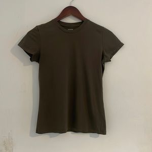 Vince Pima Cotton Crew Neck T-shirt XS olive green
